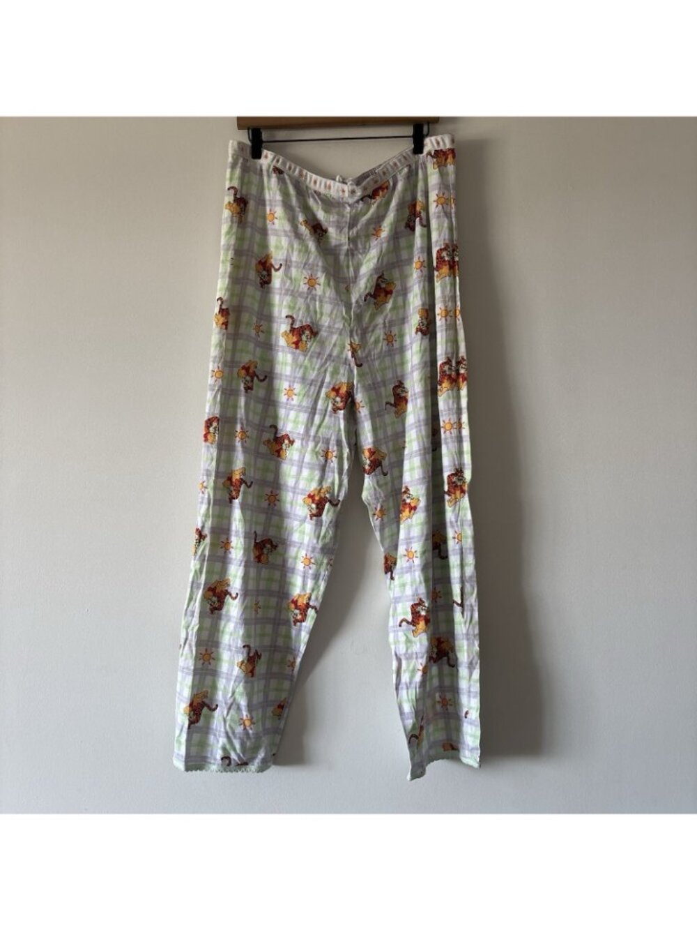 Vintage Winnie The Pooh & Tigger Pajama Pants Plaid Women’s XL Cotton Loungewear - Picture 14 of 16